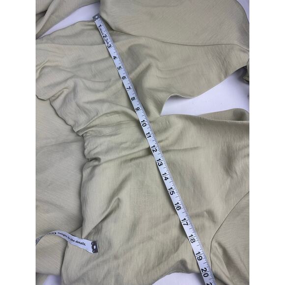 NWOT Asos Designs Size 12 High Neck Plunge Maxi Dress Blouson Sleeves Soft Green - Picture 11 of 13